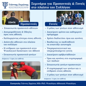 Σεμινάρια Προπονητών - Γονέων